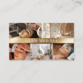 Foto Professionele Med Spa Monogram Zwart Goud Visitekaartje (Voorkant)