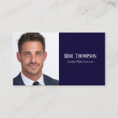 Foto professionele QR-code Pilot Blauw Luchtvaart Visitekaartje (Voorkant)