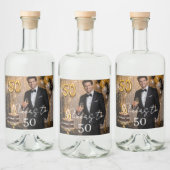 Foto proost verjaardagsfeest likeurfles etiket (Flessen)