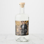 Foto proost verjaardagsfeest likeurfles etiket (Voorkant)