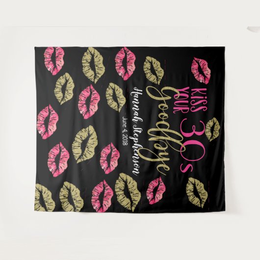 foto-prop afscheid aan je 30'er virtuele feestje wandkleed (Voorkant (horizontaal))