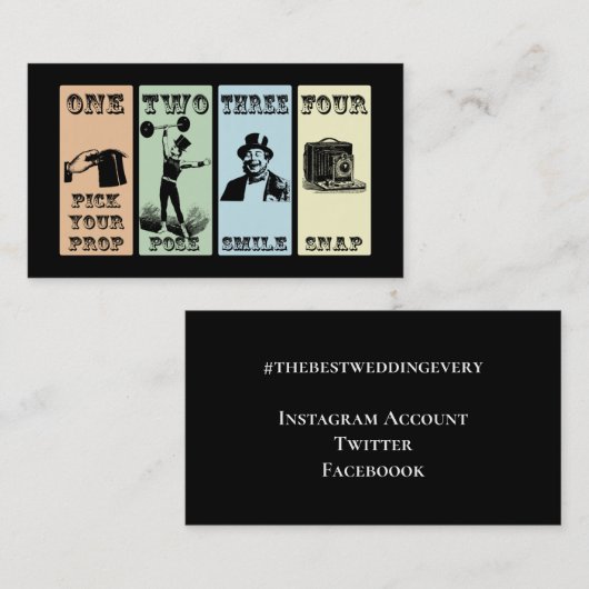 Foto Prop Sign  Party Visitekaartje (Voorkant / Achterkant)