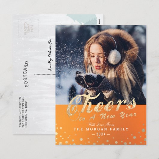 Foto: Provincie nieuwjaarsfeestdag - Seizoensgebon Feestdagenkaart (Voorkant / Achterkant)