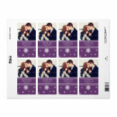 Foto Pruim Witte Sneeuwvlokken Winter Bruiloft Lab Etiket (Full Sheet)