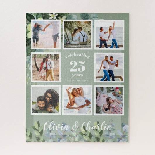 FOTO puzzel bruiloft Jubileum groen thema (Verticaal)