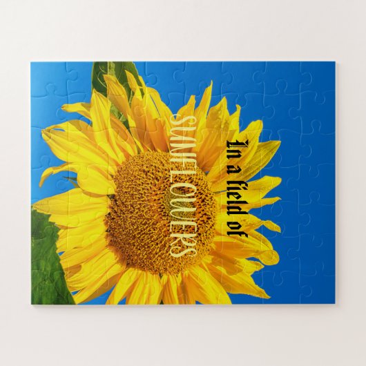 Foto Puzzle in een Field of Sunflower Legpuzzel (Horizontaal)
