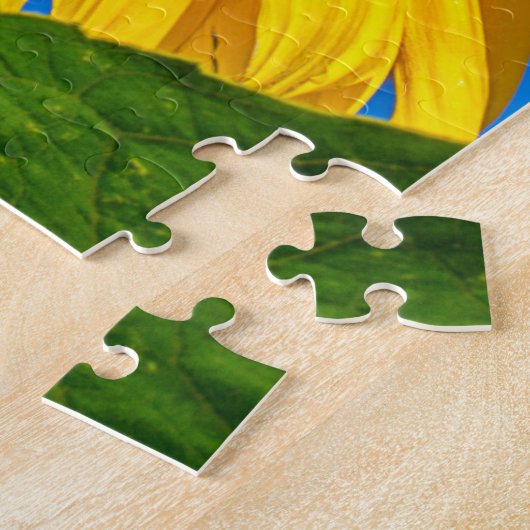 Foto Puzzle in een Field of Sunflower Legpuzzel (Zijkant)