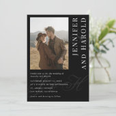 Foto QR Code Ampersand Zwart Alles in een bruiloft Kaart (Staand voorkant)