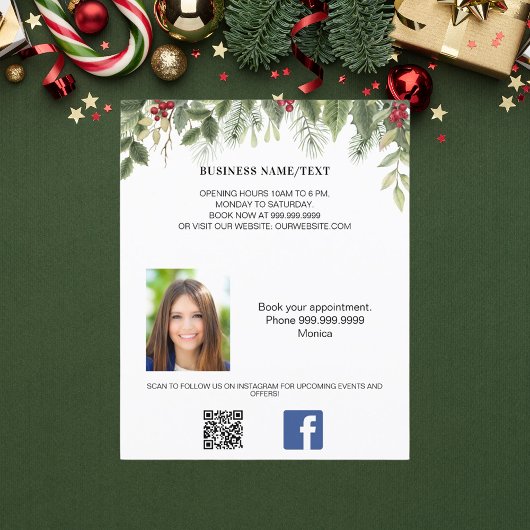 Foto qr code beauty make-up kerst promotie flyer