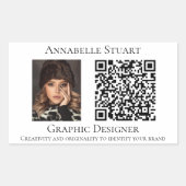 Foto QR code Bedrijf Bedrijf Rechthoekige Sticker (Voorkant)