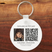 Foto QR-code Bedrijf Bedrijfs Groot Sleutelhanger (Voorkant)