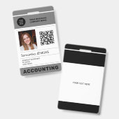 Foto QR CODE bedrijfslogo naam personeels-ID Badge (Voor- en achterkant)