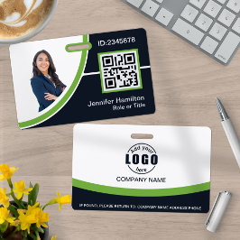 Foto QR-code bedrijfsmedewerker naam groen Badge