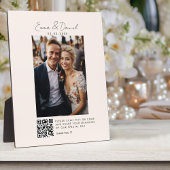 Foto QR Code Beige Wedding Fotoplaat