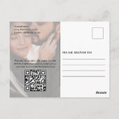 Foto QR Code Bewaar de Datum Modern Minimalistisch Briefkaart (Achterkant)