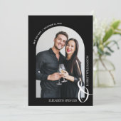Foto QR Code Black Weddenschap Save The Date (Staand voorkant)