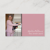 Foto QR Code Blush Pink Real Estate Agent  Visitekaartje (Voorkant)