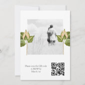 Foto QR Code Blush Roze Botanische Huwelijk Kaart (Achterkant)