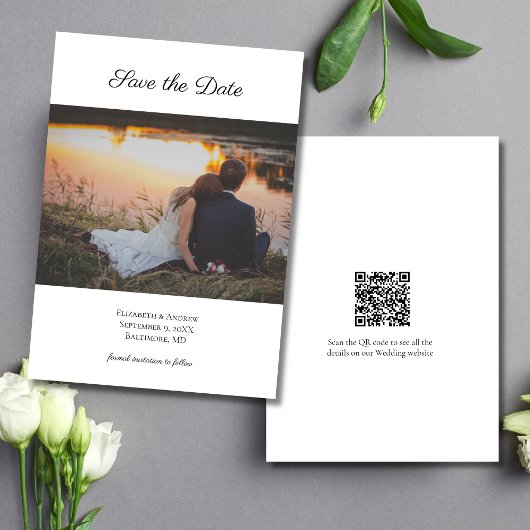 Foto QR-code Bruiloft Bewaar de datum Save The Date