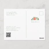 Foto QR Code Budget Floral Save the Date Briefkaar Briefkaart (Achterkant)