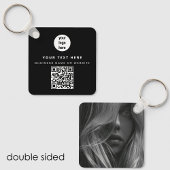 Foto QR Code Business Logo Black Business Sleutelhanger