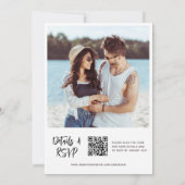 Foto QR Code Casual bruiloft Kaart (Achterkant)