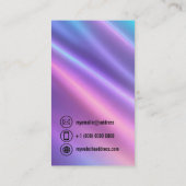 Foto QR Code Contact Pictogrammen Trendy achtergro Visitekaartje (Achterkant)