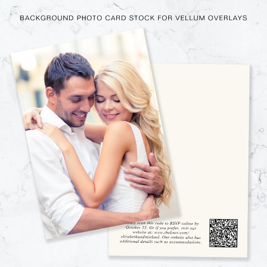 Foto QR Code Cream Achtergrond voor Vellum Overlay Kaart