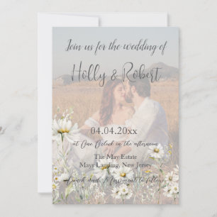 Foto QR Code Daisy Wedding Kaart
