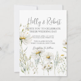 Foto QR Code Daisy Wedding Kaart