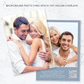 Foto QR-code Dusty Blue achtergrond Vellum Overlay Kaart