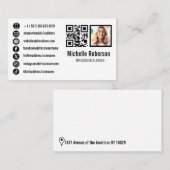 foto - qr - code en pictogrammen voor sociale medi visitekaartje (Voorkant / Achterkant)