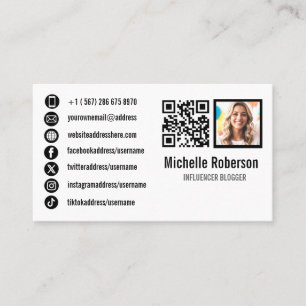foto - qr - code en pictogrammen voor sociale medi visitekaartje