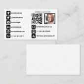 foto qr - code en pictogrammen voor sociale media visitekaartje (Voorkant / Achterkant)