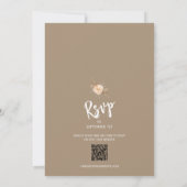 Foto QR Code Floral Wedding Kaart (Achterkant)