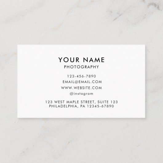 Foto QR-code, Fotograaf Fotografie Bedrijf C Visitekaartje (Achterkant)