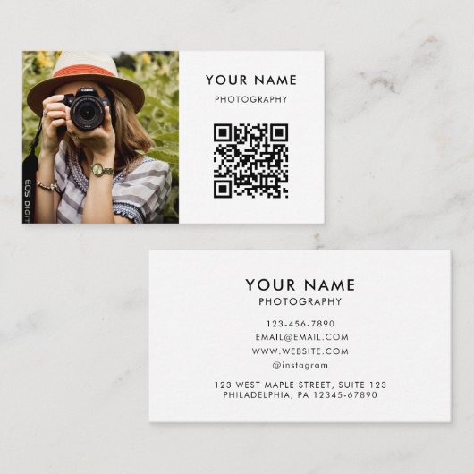 Foto QR-code, Fotograaf Fotografie Bedrijf C Visitekaartje (Voorkant / Achterkant)