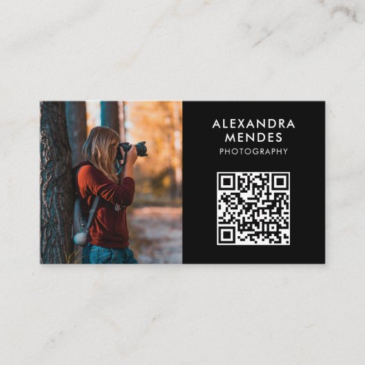Foto QR Code, Fotograaf Fotografie Visitekaartje (Voorkant)