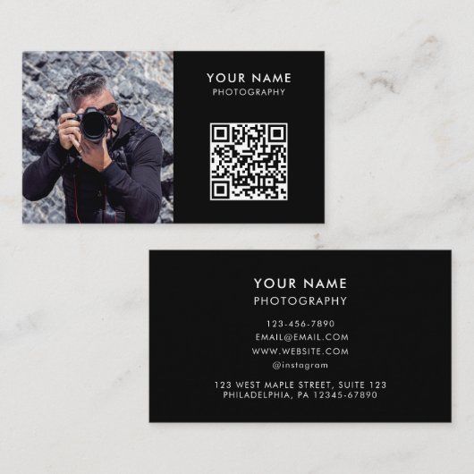 Foto QR Code, Fotograaf Fotografie Visitekaartje (Voorkant / Achterkant)