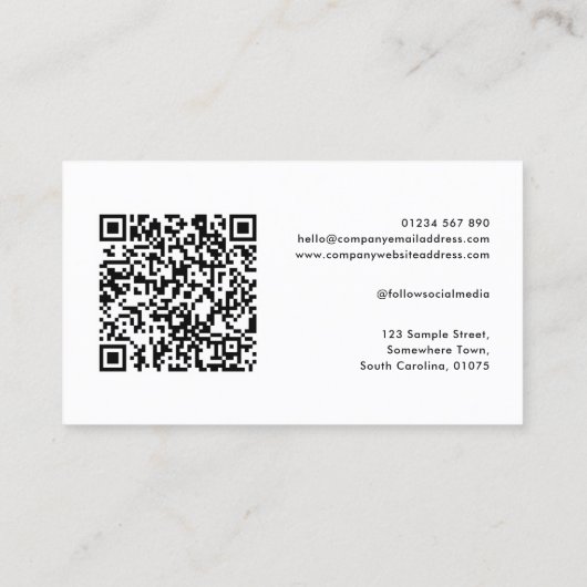 Foto QR Code Fotograaf Visitekaartje (Achterkant)