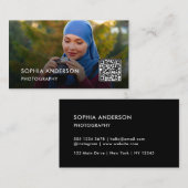 Foto QR-code | Fotografiet zwart Visitekaartje (Voorkant / Achterkant)