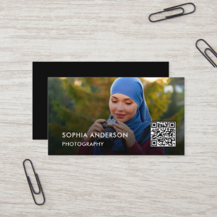 Foto QR-code Fotografiet zwart Visitekaartje