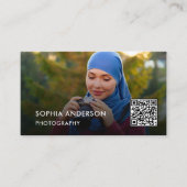Foto QR-code | Fotografiet zwart Visitekaartje (Voorkant)