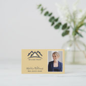 Foto QR Code Gold Real Estate Agent Visitekaartje (Staand voorkant)