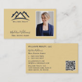 Foto QR Code Gold Real Estate Agent Visitekaartje (Voorkant / Achterkant)