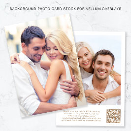 Foto QR Code Goud Witte Achtergrond Vellum Overlay Kaart