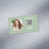 Foto QR-code Groen Modern Magnetisch Visitekaartje (Voorbeeld)