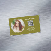 Foto QR-code Groen Modern Magnetisch  Visitekaartje (Voorbeeld)
