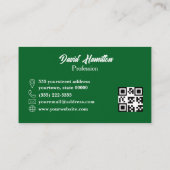 Foto QR CODE Groen Wit Geel Geometrisch Visitekaartje (Achterkant)