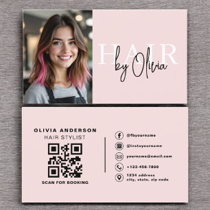 Foto QR Code Haarstylist Typografie Visitekaartje